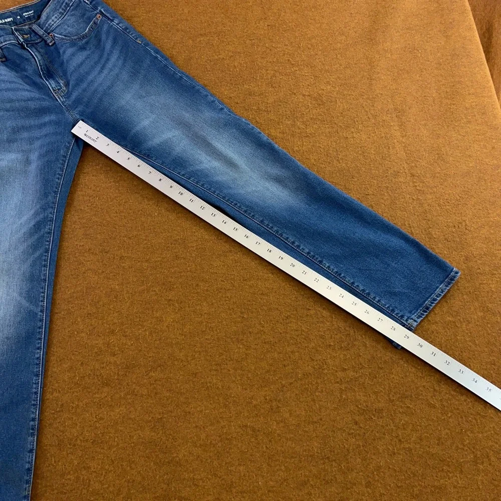 Old Navy Boys 16 Blue Straight Built-In Flex Denim Jeans *Flaw